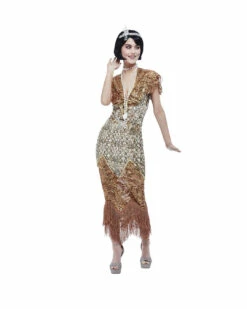 20`s Gatsby Paillettenkleid Gold