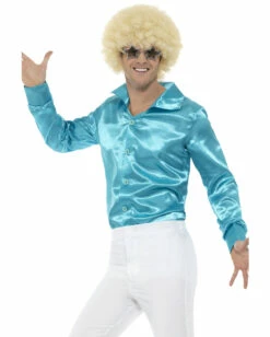 Blaues 60s Disco Hemd