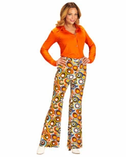 Funky Damen Schlaghose Bunte Kreise 5 Funky Damen Schlaghose Bunte Kreise -KostümKönig Verkäufe 70er jahre groovy damenhose bubbles schlaghose hippie faschingskostuem 70s hippie trousers 29425 2