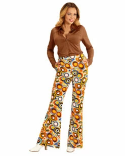 Funky Damen Schlaghose Bunte Kreise 6 Funky Damen Schlaghose Bunte Kreise -KostümKönig Verkäufe 70er jahre groovy damenhose bubbles schlaghose hippie faschingskostuem 70s hippie trousers 29425 3