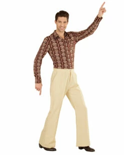 Beige 70er Jahre Schlaghose -KostümKönig Verkäufe 70er jahre herren schlaghose beige 70s groovy style trousers schlagermove kostuem 29371 3