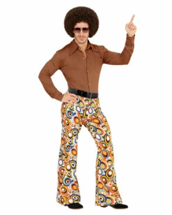 Herren Schlaghose Bunte Kreise -KostümKönig Verkäufe 70er jahre herren schlaghose bubbles 70s groovy style trousers schlagermove kostuem 29423 2