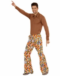 Herren Schlaghose Bunte Kreise -KostümKönig Verkäufe 70er jahre herren schlaghose bubbles 70s groovy style trousers schlagermove kostuem 29423 3