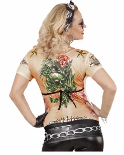 Sexy Rockerbraut T-Shirt -KostümKönig Verkäufe biker girl t shirt rocker lady t shirt hevay meatl braut kostuemzubehoer 29378 3