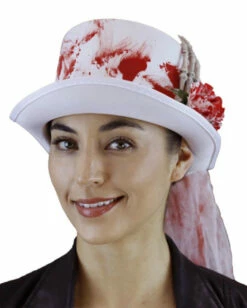 Blut Verschmierter Zylinder Mit Schleier & Knochenhand -KostümKönig Verkäufe blutiger zylinder mit knochenhand und schleier blutiger kostuemhut horror braut killer braut kostuemaccessoire kostuemzubehoer 53413 2