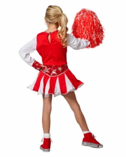 Rotes Cheerleader Kinder Kostüm -KostümKönig Verkäufe cheerleader kinderkostuem rot faschings verkleidung cheerleaderin tanzgarde kostuem maedchen 36432 3
