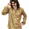 80s Glitzer Discohemd Gold