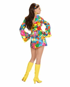 Flower Power Girl Kostüm -KostümKönig Verkäufe flower power girl 70er jahre hippie kostuem flower power girl 70s costume hippie verkleidung faschings kostuem 50889 03