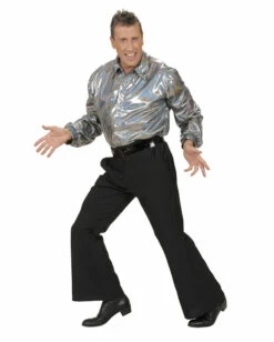 Glitzer Discohemd Silber -KostümKönig Verkäufe glitzer discohemd silber silber glitzerndes discohemd pailettenhemd 70er jahre hemd bild4 25595