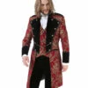 Gothic Aristokrat Herren Mantel Gold Rot Brokat