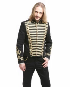 Gothic Parade Jacke Schwarz Gold -KostümKönig Verkäufe gothic parade herren jacke schwarz gold offiziersjacke mit gold boduere dompteursjacke schwarz 39104 2