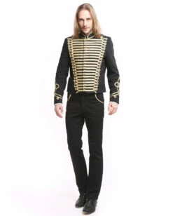 Gothic Parade Jacke Schwarz Gold -KostümKönig Verkäufe gothic parade herren jacke schwarz gold offiziersjacke mit gold boduere dompteursjacke schwarz 39104 3