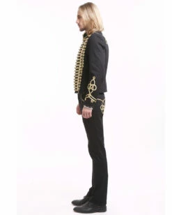 Gothic Parade Jacke Schwarz Gold -KostümKönig Verkäufe gothic parade herren jacke schwarz gold offiziersjacke mit gold boduere dompteursjacke schwarz 39104 5
