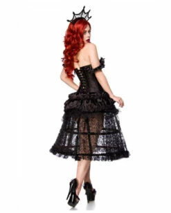 Gothic Königin Damenkostüm Mit Reifrock -KostümKönig Verkäufe gothic queen damenkostuem mit reifrock gothic queen ladies costume with hop skirt 54413 02