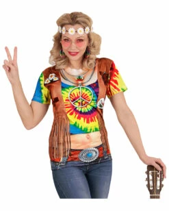Peace Girl T-Shirt 5 Peace Girl T-Shirt -KostümKönig Verkäufe hippie frau t shirt hippie frauenkostuem hippie lady costume 29396 2