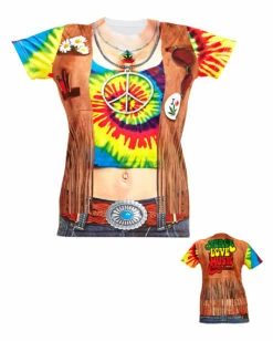 Peace Girl T-Shirt 7 Peace Girl T-Shirt -KostümKönig Verkäufe hippie frau t shirt hippie frauenkostuem hippie lady costume 29396 4