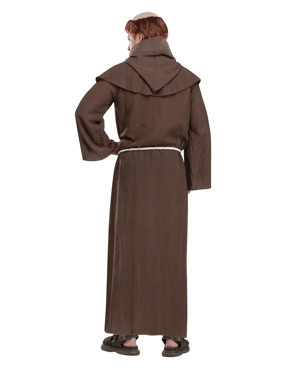 Mönchskutte Kostüm Mit Tonsur Perücke 2 Mönchskutte Kostüm Mit Tonsur Perücke – Bild 2