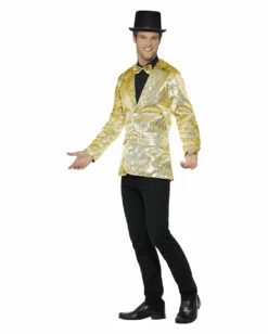 Goldene Männer Pailletten-Jacke -KostümKönig Verkäufe pailetten frack fuer herren gold zirkus direktor jacke pailletten jacket fuer fasching 28485 2