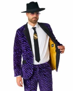 Pimp Faux Fur Zebra Anzug - Suitmeister -KostümKönig Verkäufe pimp faux fur purple suitmaster opposuite anzug suitmeister kostuem anzug zebra fell anzug 54383 2