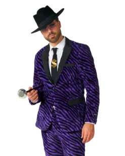 Pimp Faux Fur Zebra Anzug - Suitmeister -KostümKönig Verkäufe pimp faux fur purple suitmaster opposuite anzug suitmeister kostuem anzug zebra fell anzug 54383