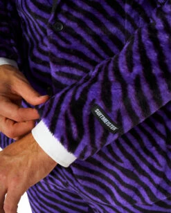 Pimp Faux Fur Zebra Anzug - Suitmeister -KostümKönig Verkäufe pimp faux fur purple suitmaster opposuite anzug suitmeister kostuem anzug zebra fell anzug 54383 3