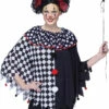 Clowns Poncho One Size Schwarz-weiß