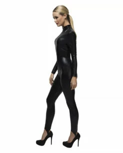 Kunstleder Catsuit Schwarz 5 Kunstleder Catsuit Schwarz -KostümKönig Verkäufe schwarzer kunstleder catsuit black faux leather catsuit schwarzer kostuemanzug halloween jumpsuit schwarz fasching 54427 3