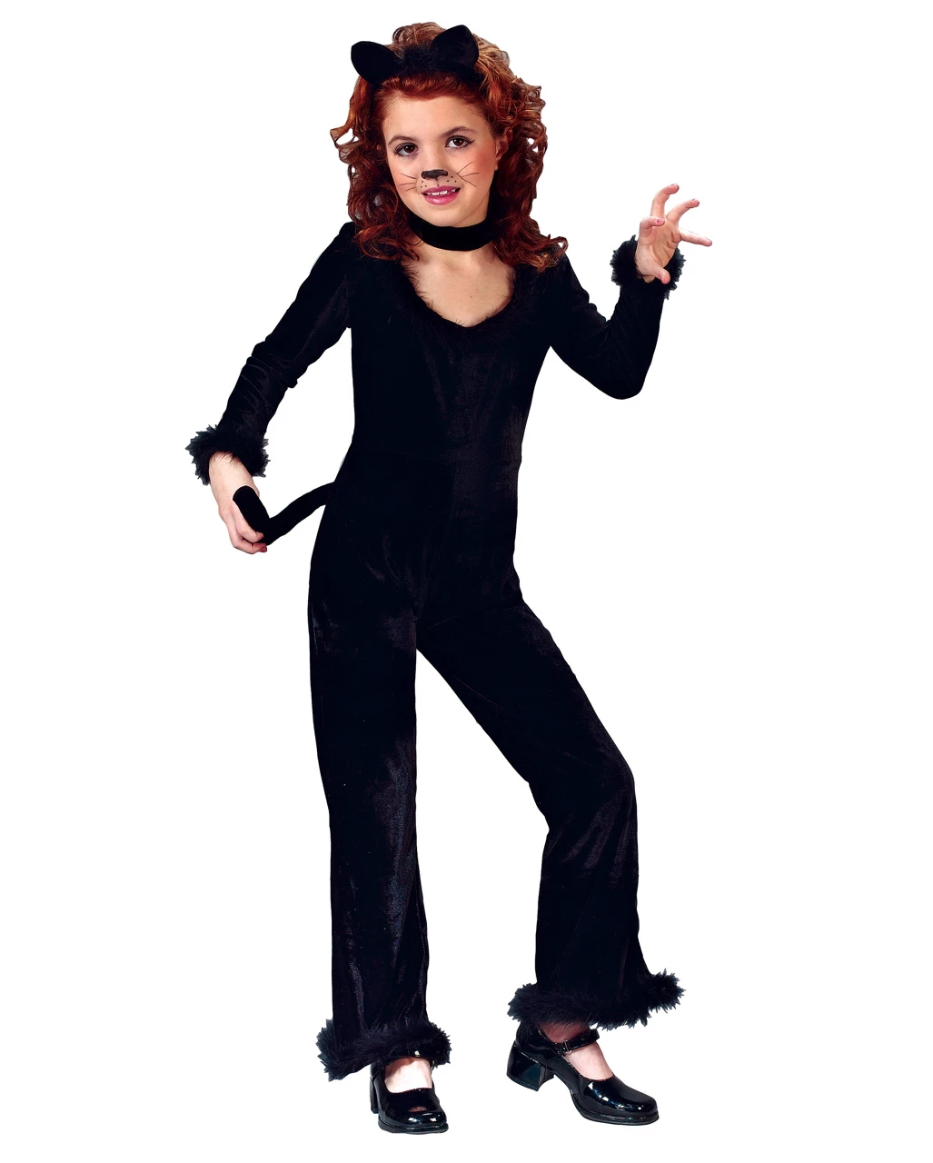 Schwarzes Katzenkostüm Für Mädchen 1 Schwarzes Katzenkostüm Für Mädchen