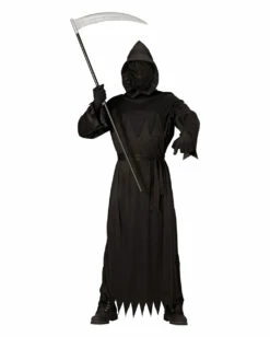 Schwarzes Reaper Phantom Kostüm -KostümKönig Verkäufe schwarzes phantom kostuem daemon halloween verkleidung mit maske gevatter tod kostuem 14837 03