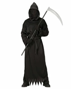 Schwarzes Reaper Phantom Kostüm -KostümKönig Verkäufe schwarzes phantom kostuem daemon halloween verkleidung mit maske gevatter tod kostuem 14837 04