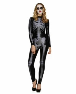 Skelett Skinsuit Schwarz -KostümKönig Verkäufe sexy skelett catsuit schwarz wetlook skelett catsuit 22057 2
