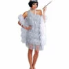 Heißes Charleston Kleid Silber