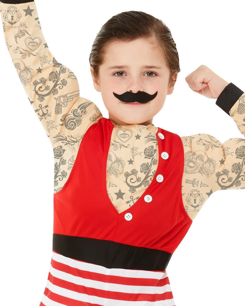 Retro Starker August Deluxe Muskel Kinderkostüm 3 Retro Starker August Deluxe Muskel Kinderkostüm – Bild 3