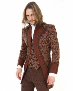Steampunk Aristokrat Herren Mantel Braun -KostümKönig Verkäufe steampunk aristokrat herren mantel braun steampunk aristocrat mens coat brown steampunk mantel 39105 2
