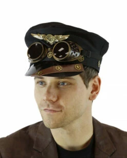 Pilotenmütze Steampunk Mit Fliegerbrille -KostümKönig Verkäufe steampunk pilotenmuetze mit fliegermbrille steampunk kostuemzubehoer steampunk kostuem accessoire 53417 2
