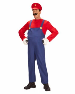 Videospiel Klempner Kostüm -KostümKönig Verkäufe super klempner kostuem plumber costume held der kindheit und kostueme fuer fasching 52174 2