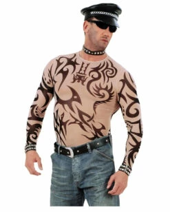Tribal Tattoo-Shirt -KostümKönig Verkäufe tribal tattoo shirt tshirt mit tattoo motiv karnevals shirt mit tribal taetowierung bild1 20184 3