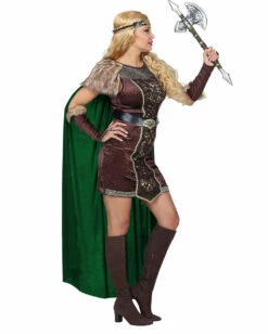 Wikingerin Kostüm Mit Umhang Für Damen -KostümKönig Verkäufe wikingerin damenkostuem mit umhang 38124 02