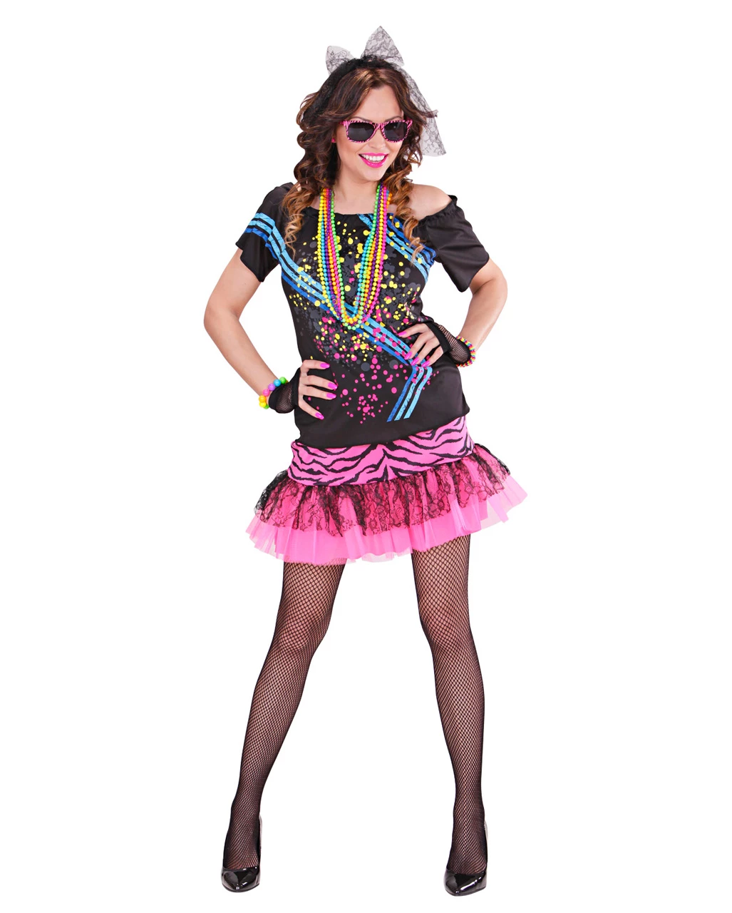 DE Halloween Sales Shop -KostümKönig Verkäufe 80er jahre material girl kostuem 80ies rockstar fancy dress costume bad taste mottoparty kostuem 36615 01